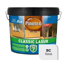 Пропитка лазурная для дерева Pinotex Classic Lasur с декоративным эффектом, бесцветная, BC, 10 л