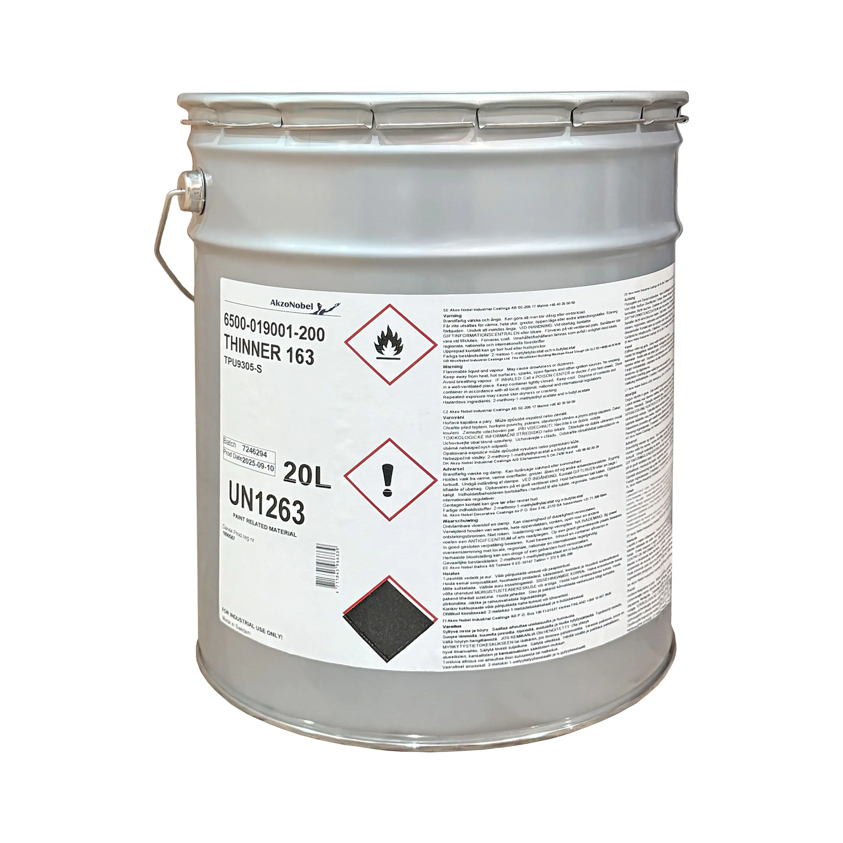 Повільний розчинник AkzoNobel 163 для поліуретанових матеріалів, безбарвний, 20 л (6500-019001-200)