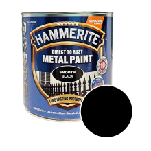 Гладка фарба 3 в 1 по металу Hammerite Metal Paint Smooth захисна, чорна RAL 9005, 2.5 л