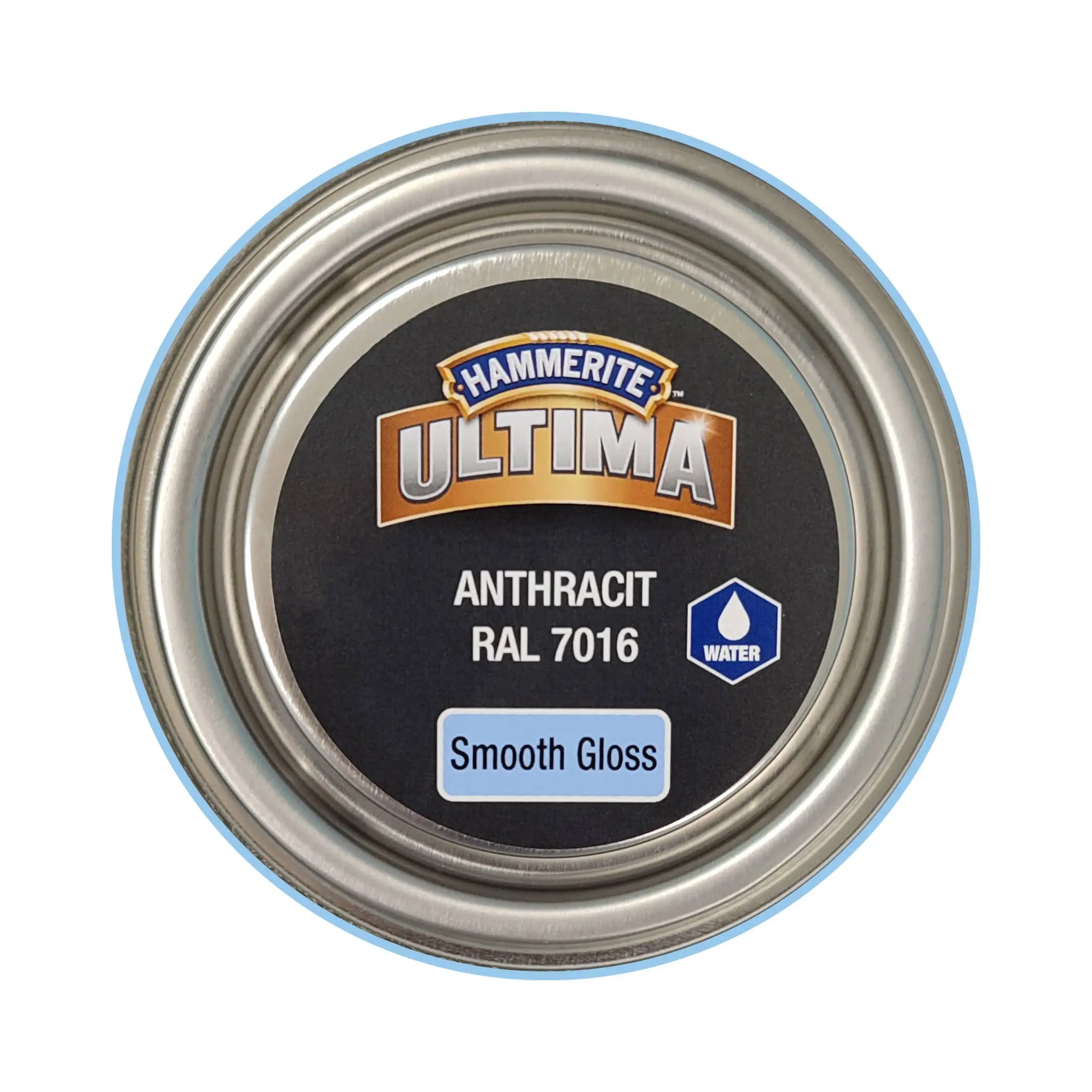 Гладка фарба 3 в 1 по металу на водній основі Hammerite Ultima Smooth захисна, глянцева, антрацитово-сіра RAL 7016, 2.2 л (5774729) 3