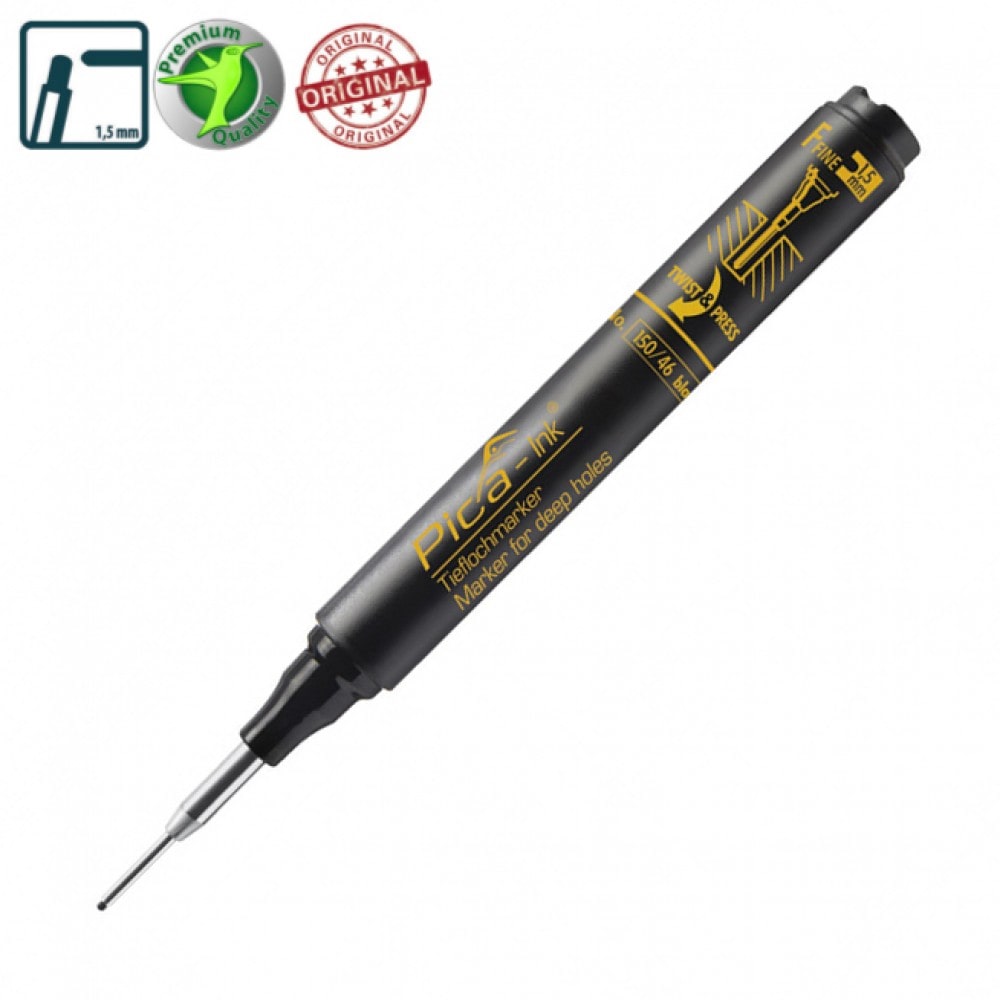 Маркер з довгим носиком Pica-Ink Deep Hole Marker, чорний, 1.5 мм (150/46) 4