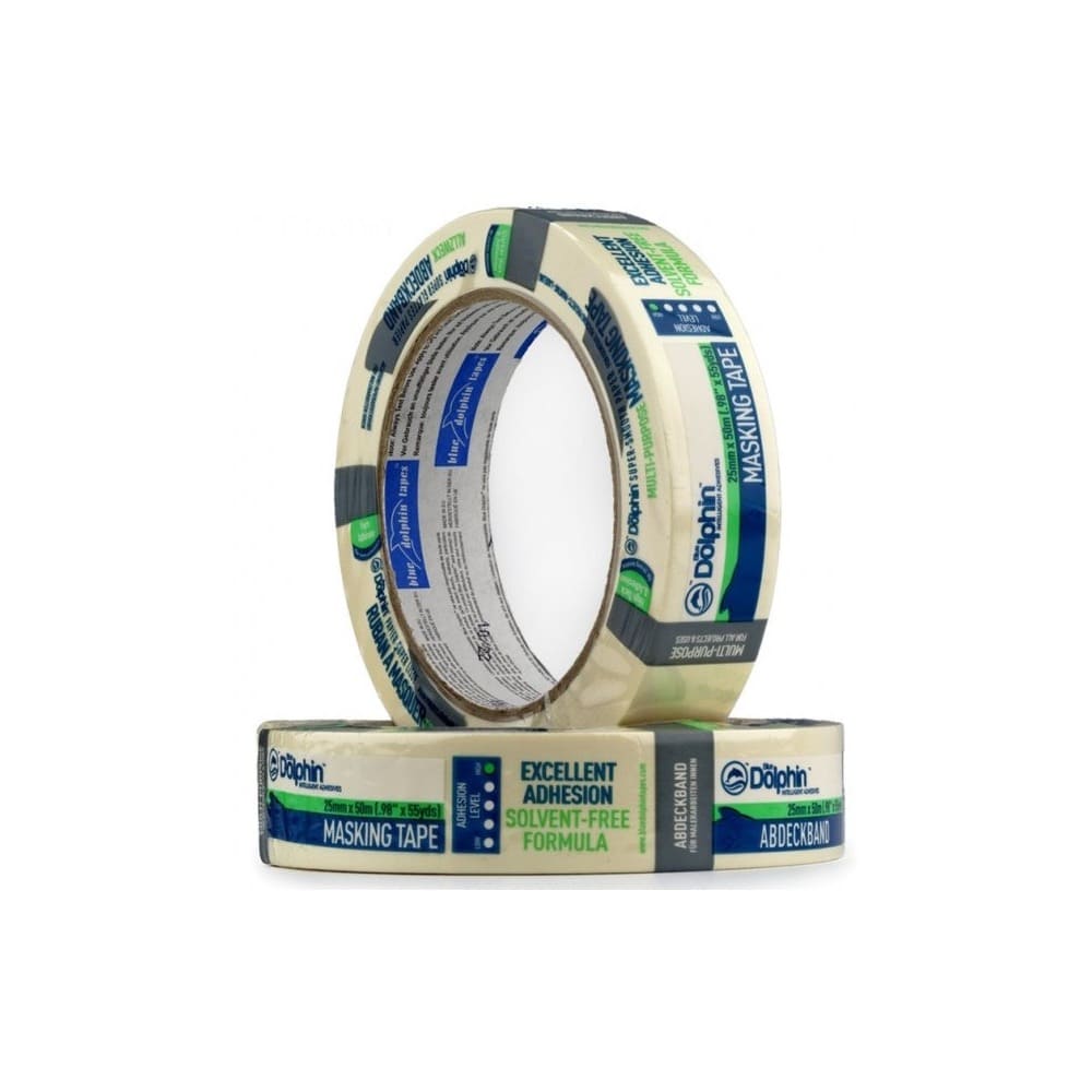 Професійна малярна стрічка (скотч) Blue Dolphin MT-627, 25мм х 50м, біла/жовта (01-7-12-EN ST627) 2 Професійна малярна стрічка (скотч) Blue Dolphin MT-627, 25мм х 50м, біла/жовта (01-7-12-EN ST627) 2
