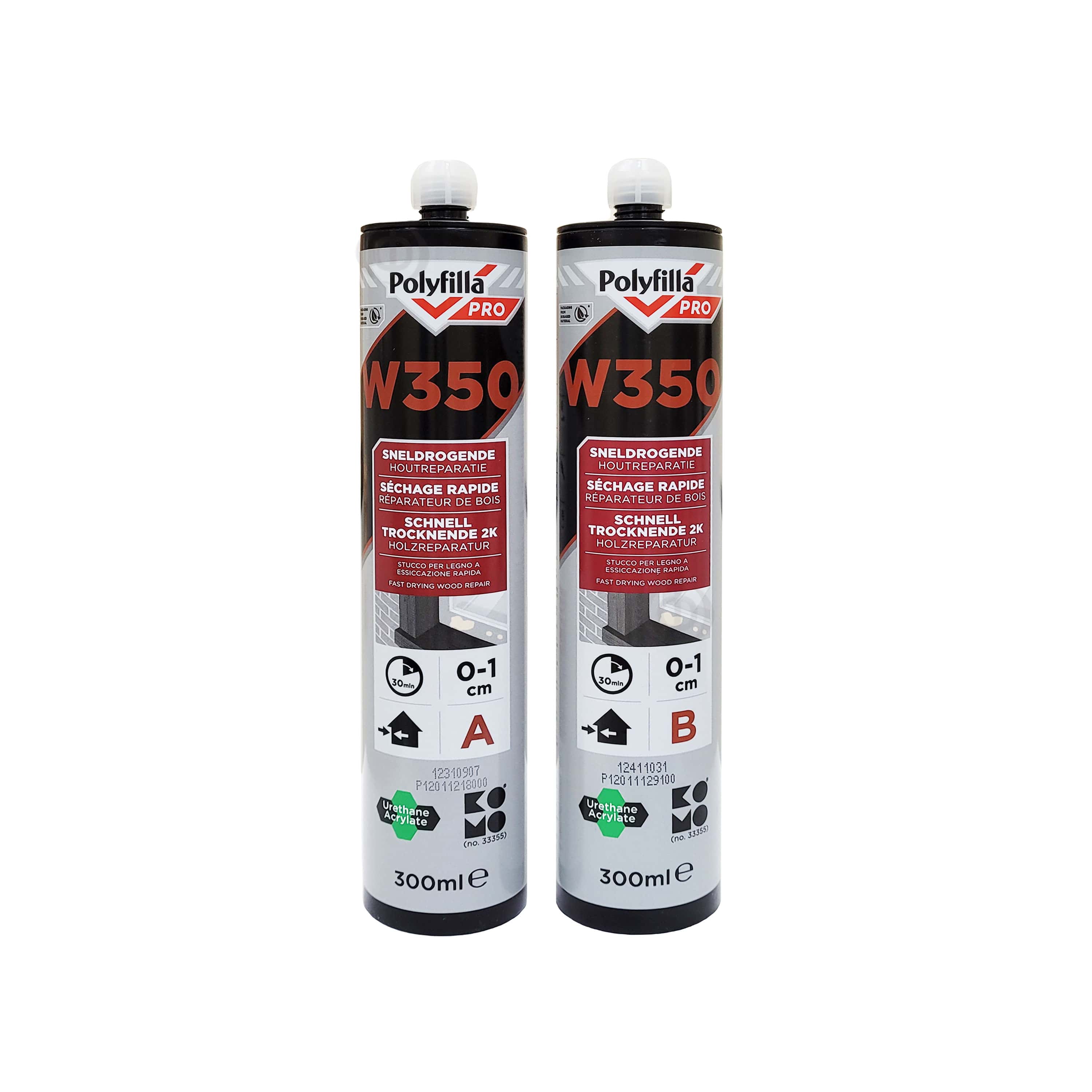 Двокомпонентна шпаклівка для дерева AkzoNobel Polyfilla PRO W350, cлонова кістка, 600 мл (5191456) 3