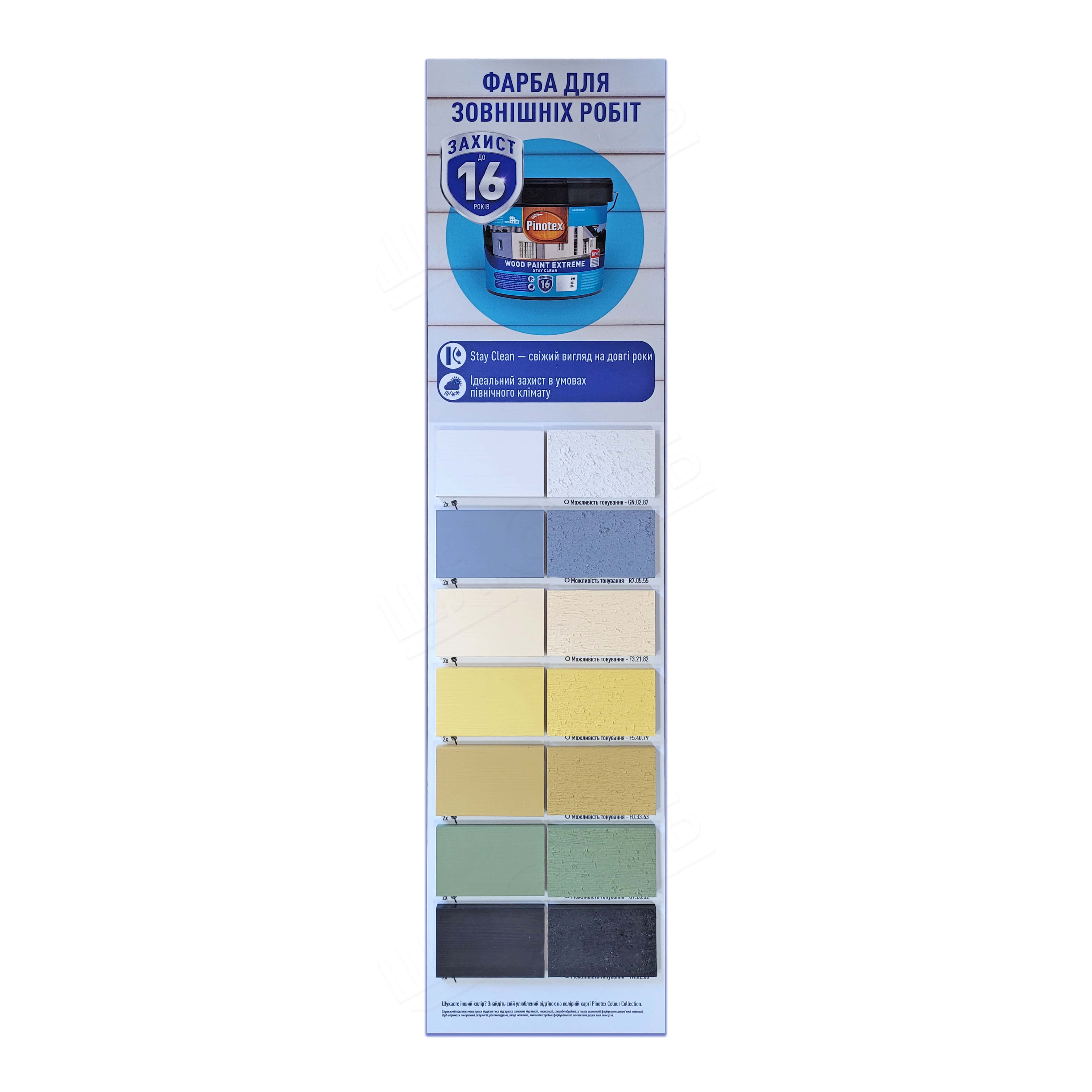 Краска для дерева Pinotex Wood Paint Extreme самоочищающаяся, белая, BW, 2.5 л  - shlifarb.com.ua 2 Краска для дерева Pinotex Wood Paint Extreme самоочищающаяся, белая, BW, 2.5 л 2
