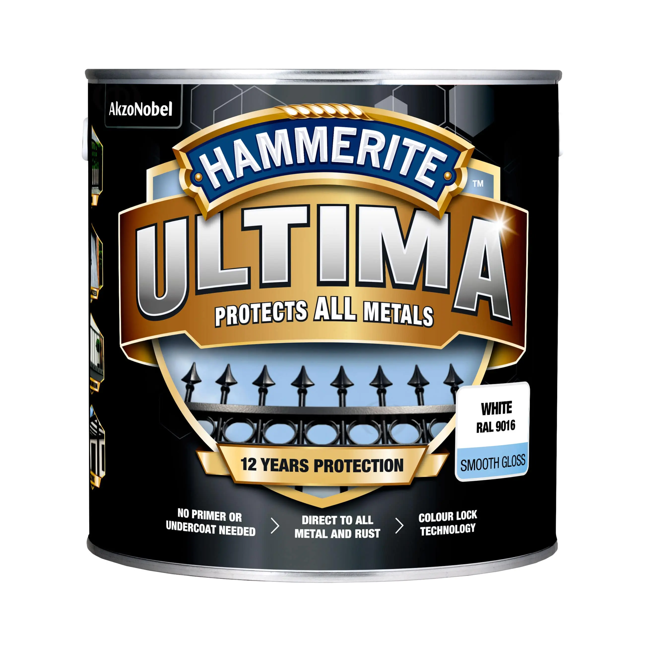 Гладка фарба 3 в 1 по металу на водній основі Hammerite Ultima Smooth захисна, глянцева, біла RAL 9016, 2.2 л (5774726) 2 Гладка фарба 3 в 1 по металу на водній основі Hammerite Ultima Smooth захисна, глянцева, біла RAL 9016, 2.2 л (5774726) 2