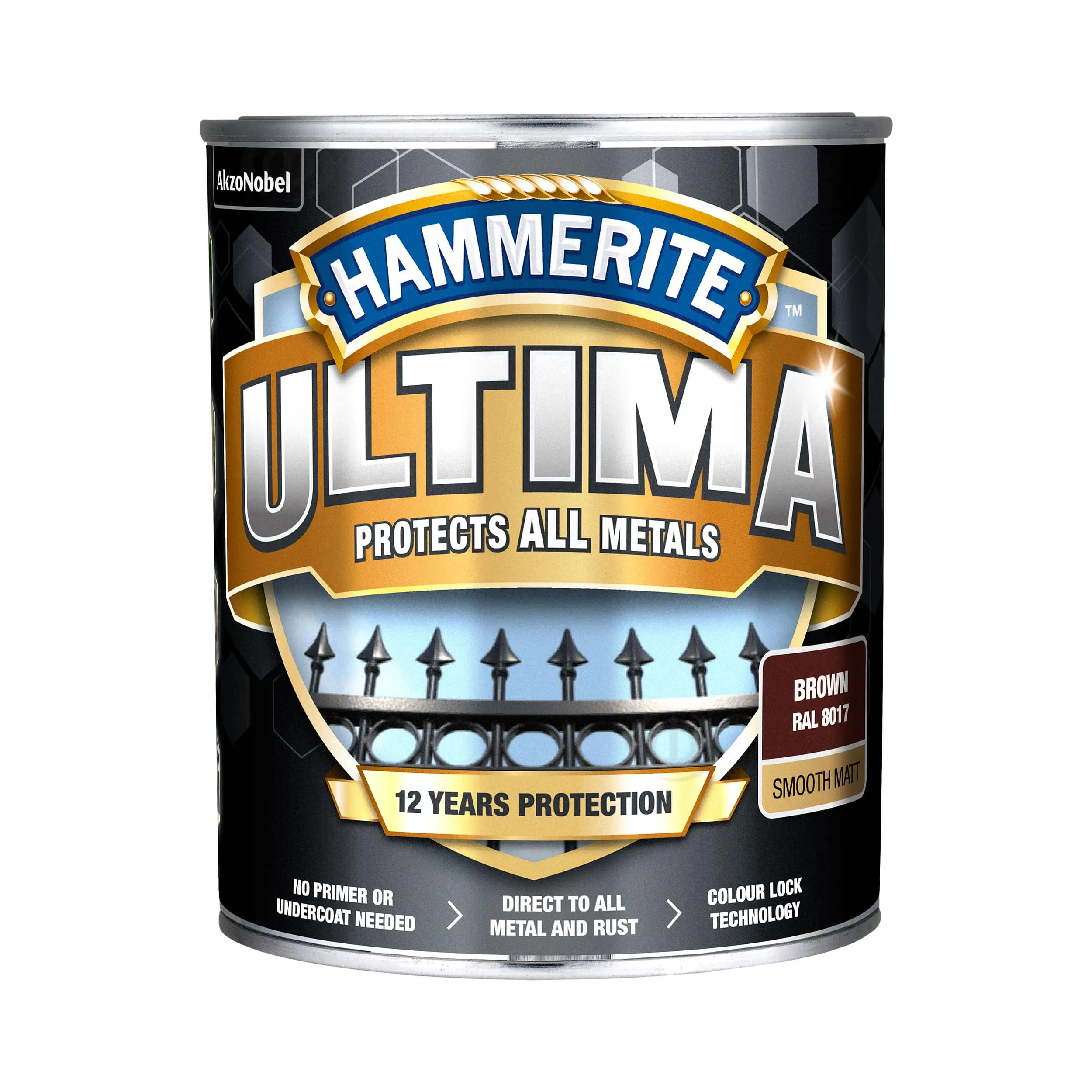 Защитная краска 3 в 1 по металлу на водной основе Hammerite Ultima Matt, матовая, коричневая RAL 8017, 0.7 л (5774722)  - shlifarb.com.ua 2 Защитная краска 3 в 1 по металлу на водной основе Hammerite Ultima Matt, матовая, коричневая RAL 8017, 0.7 л (5774722) 2