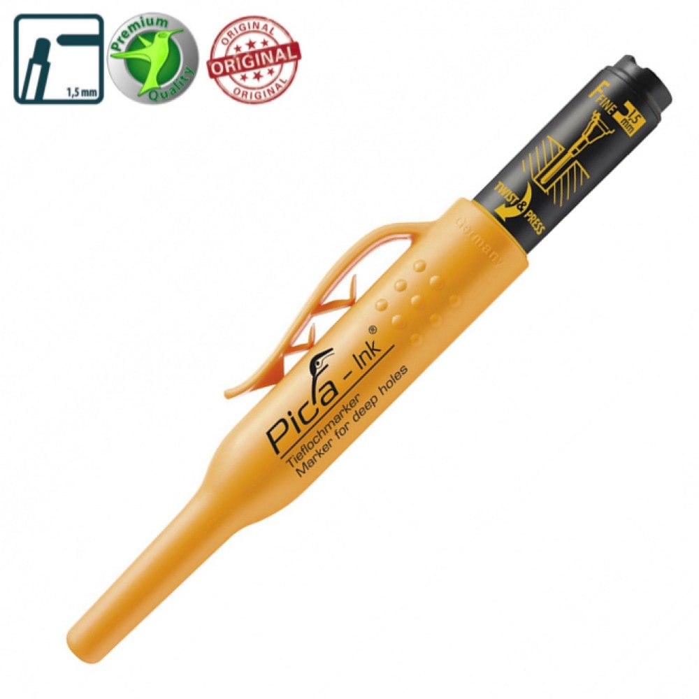 Маркер з довгим носиком Pica-Ink Deep Hole Marker, чорний, 1.5 мм (150/46) 3