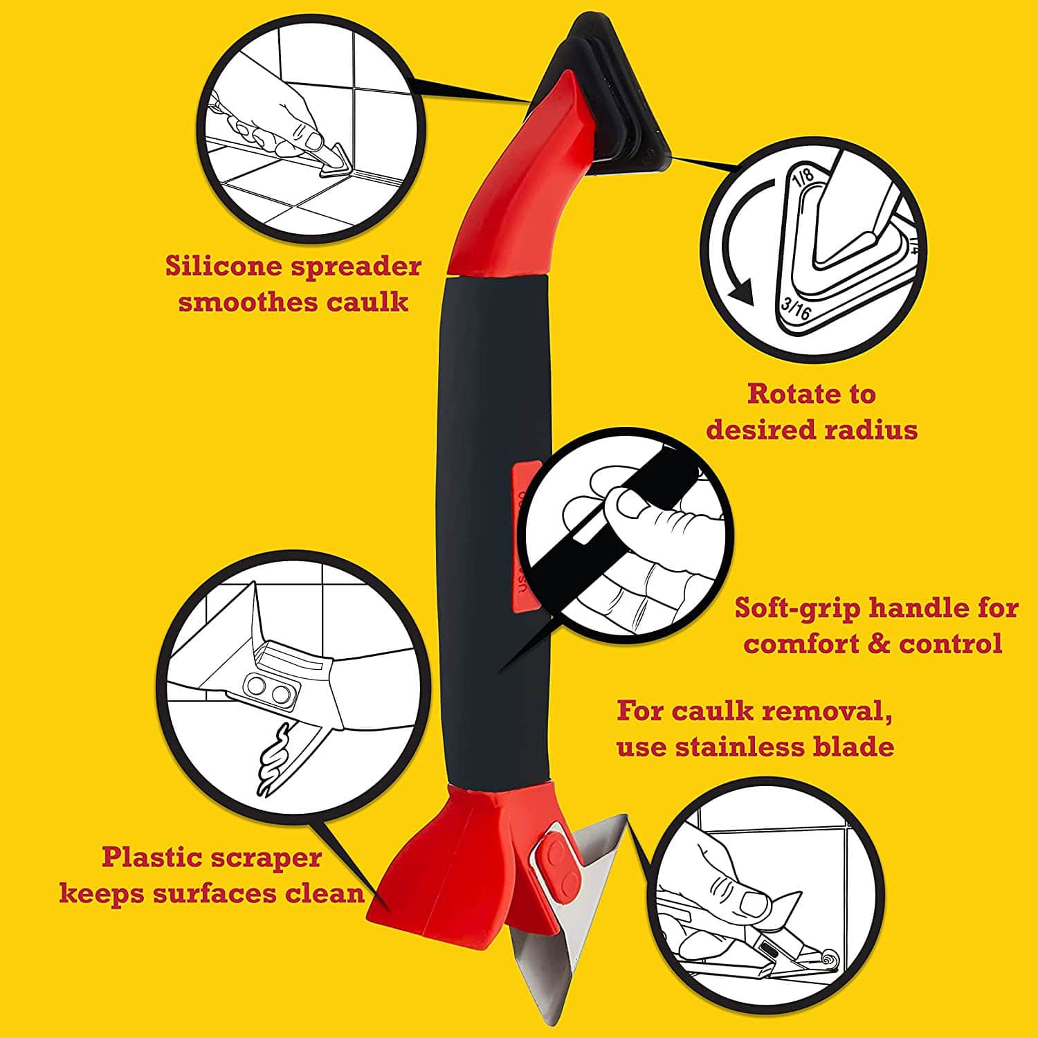 Багатофункціональний інструмент для роботи з герметиком Linzer Caulk Tool 3 в 1 (CT31) 4 Багатофункціональний інструмент для роботи з герметиком Linzer Caulk Tool 3 в 1 (CT31) 4