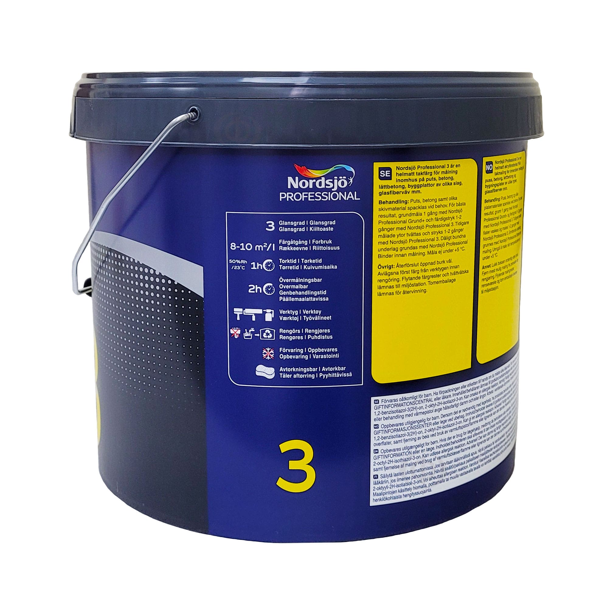 Латексна фарба Sadolin Professional 3 Svart для стін та стелі, чорна, 10 л 3 Латексна фарба Sadolin Professional 3 Svart для стін та стелі, чорна, 10 л 3