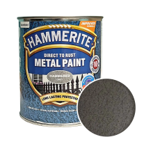 Фарба молоткова 3 в 1 по металу Hammerite Metal Paint Hammered захисна, сіра, 0.75 л