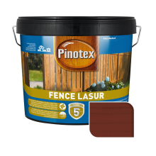 Пропитка лазурная для дерева Pinotex Fence Lasur с декоративым эффектом, красное дерево, 10 л