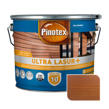 Пропитка лазурная для дерева Pinotex Ultra Lasur+ с декоративным эффектом, красное дерево, 10 л