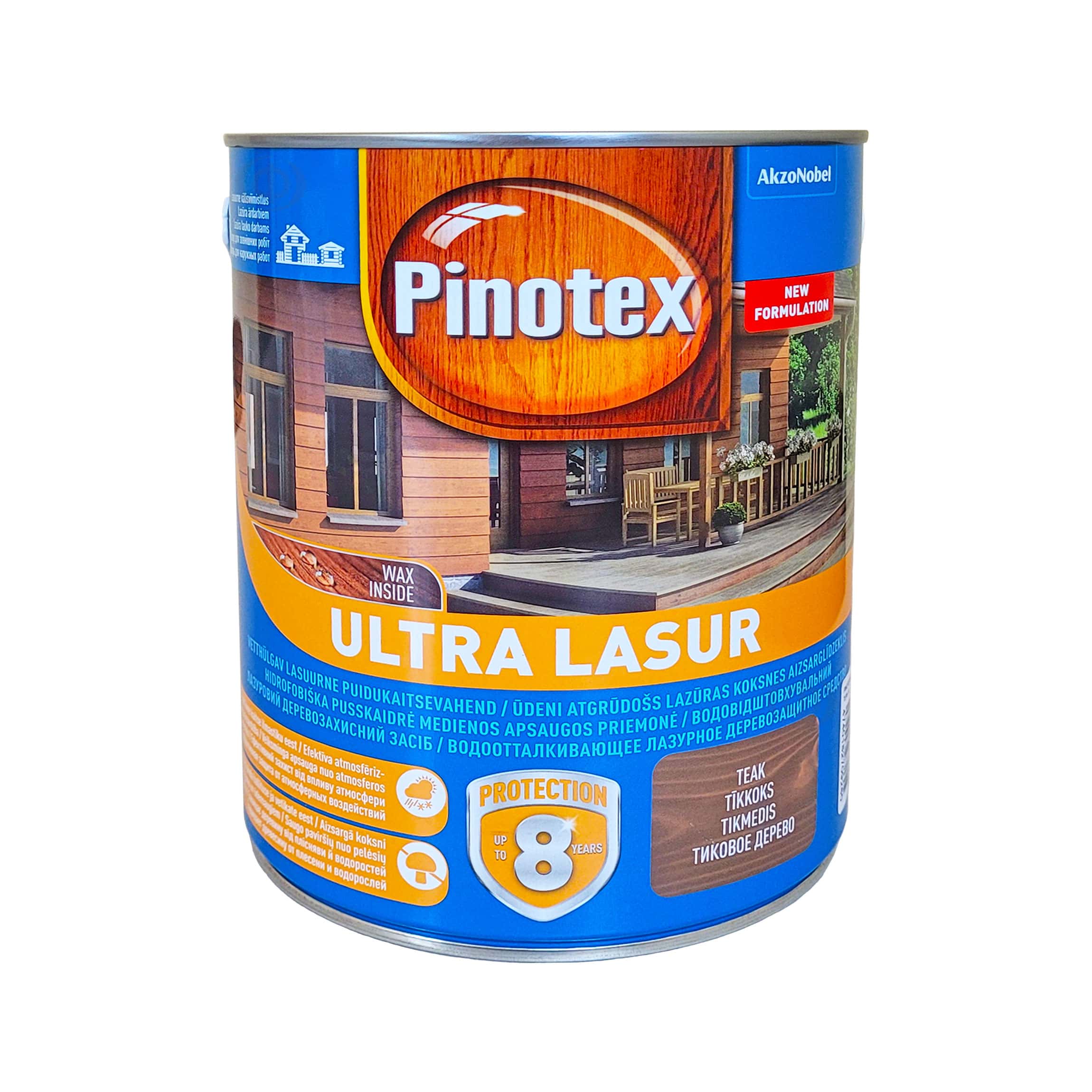 Пропитка лазурная для дерева Pinotex Ultra Lasur с декоративным эффектом, тик, 3 л  - shlifarb.com.ua 4 Пропитка лазурная для дерева Pinotex Ultra Lasur с декоративным эффектом, тик, 3 л 4