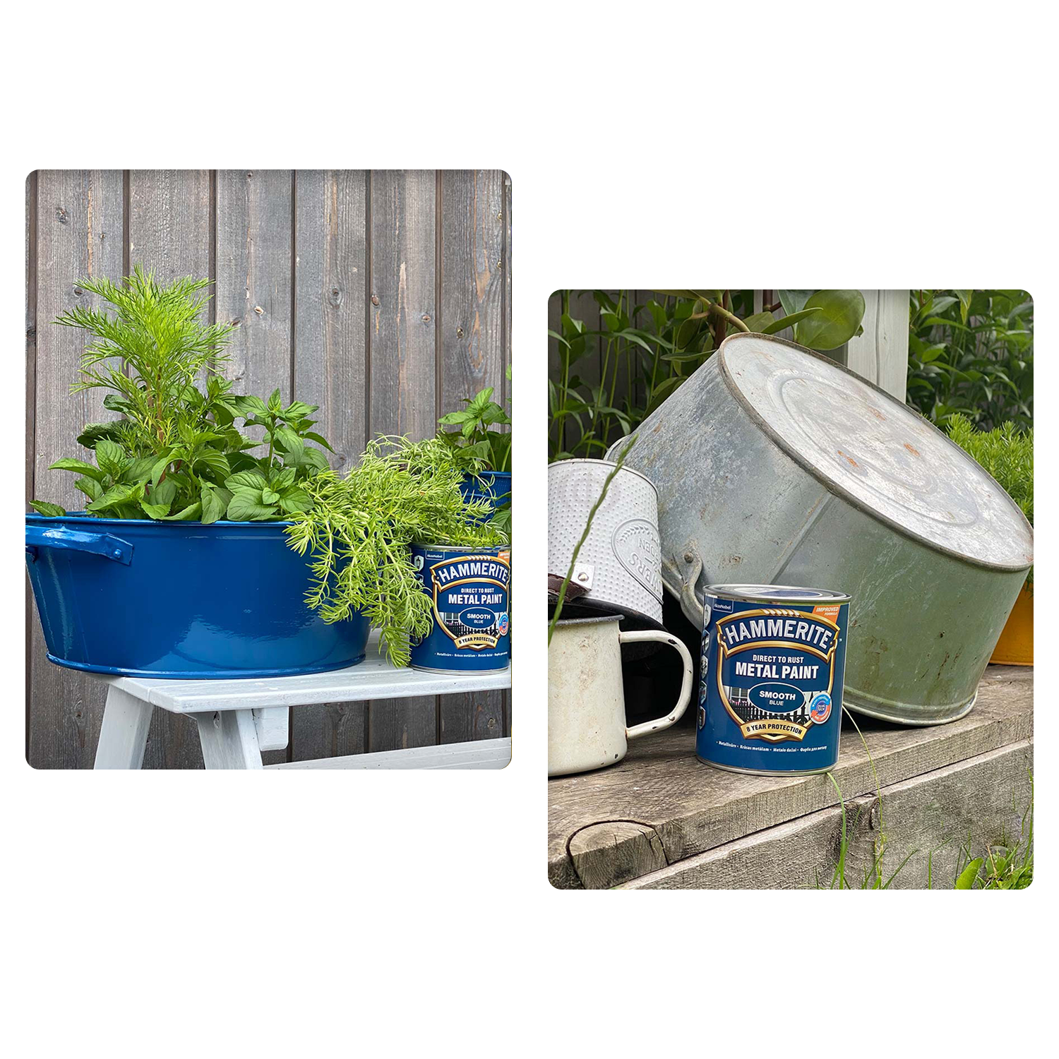 Гладка фарба 3 в 1 по металу Hammerite Metal Paint Smooth захисна, синя RAL 5010, 0.75 л 7