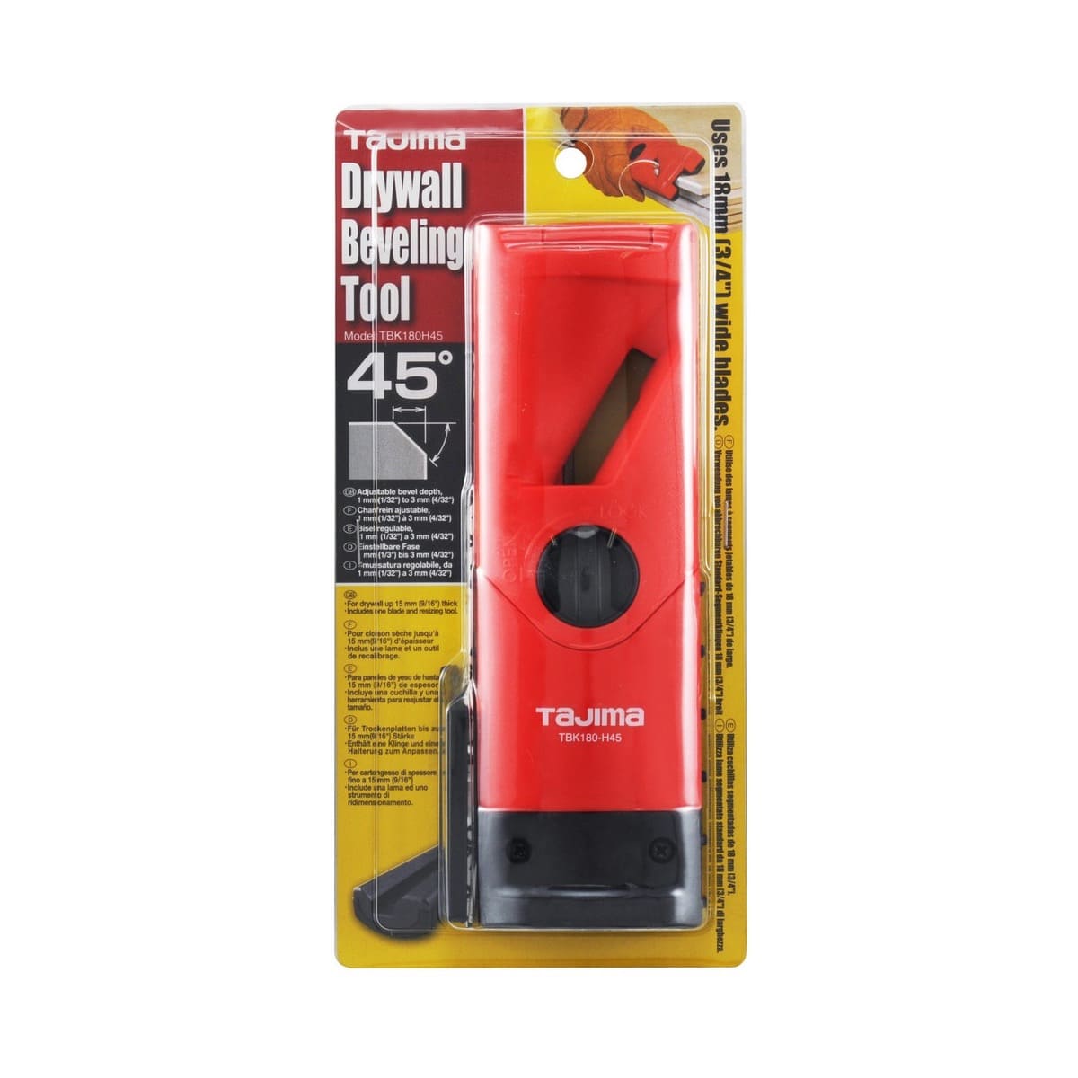 Рубанок для гіпсокартону (кромочник) Tajima Drywall Tool 45° лезо 18 мм (TBK180-H45) 5