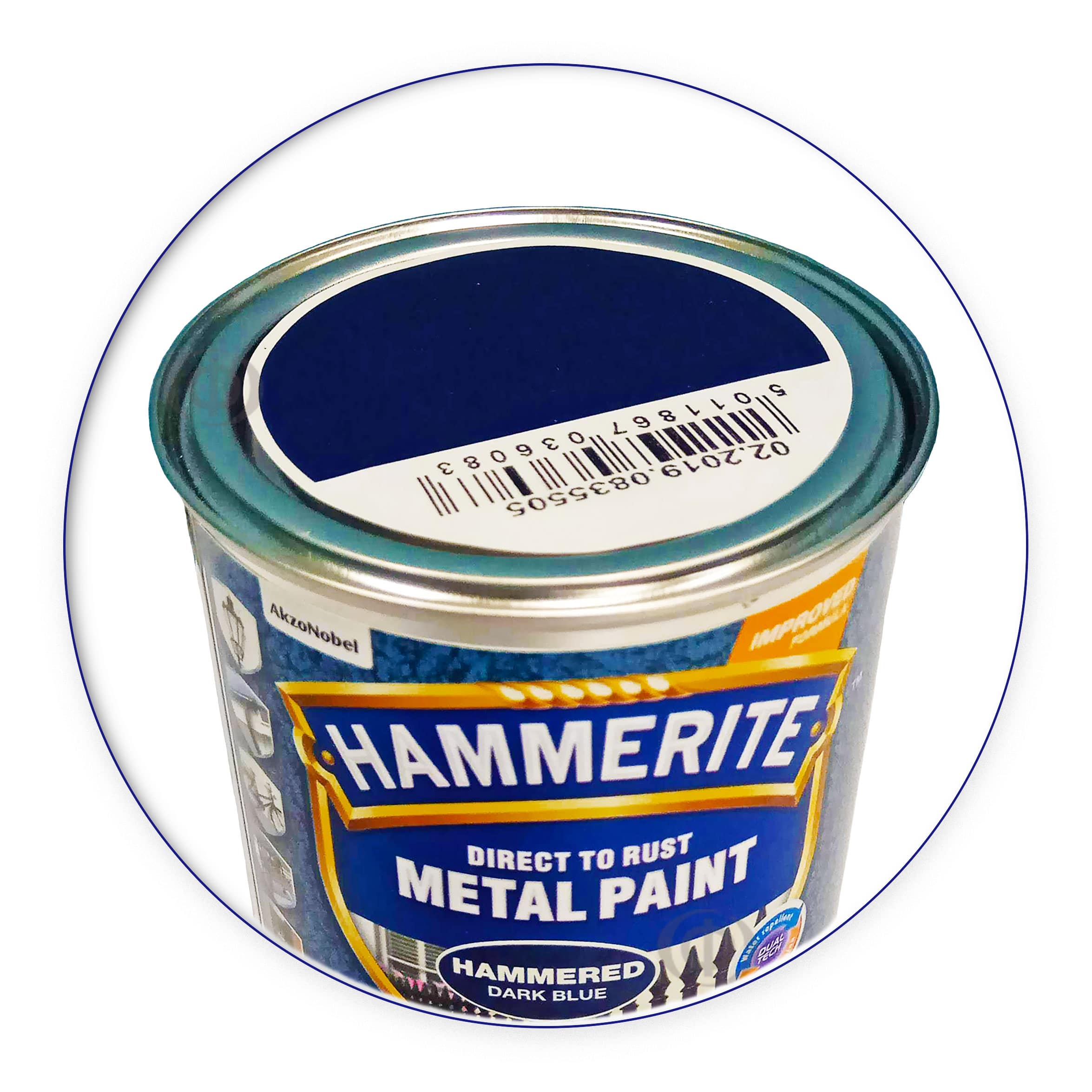 Фарба молоткова 3 в 1 по металу Hammerite Metal Paint Hammered захисна, темно-синя, 0.25 л 2