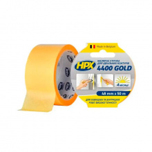 Дизайнерська малярна стрічка (скотч) для ідеальних контурів HPX 4400 Gold, 48мм х 50м, жовта (FP5050)