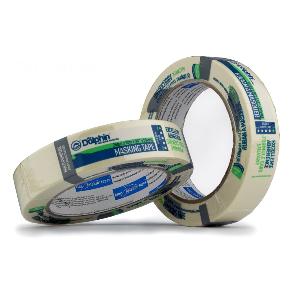 Професійна малярна стрічка (скотч) Blue Dolphin MT-627, 25мм х 50м, біла/жовта (01-7-12-EN ST627) 3 Професійна малярна стрічка (скотч) Blue Dolphin MT-627, 25мм х 50м, біла/жовта (01-7-12-EN ST627) 3