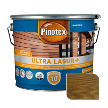 Пропитка лазурная для дерева Pinotex Ultra Lasur+ с декоративным эффектом, тик, 10 л