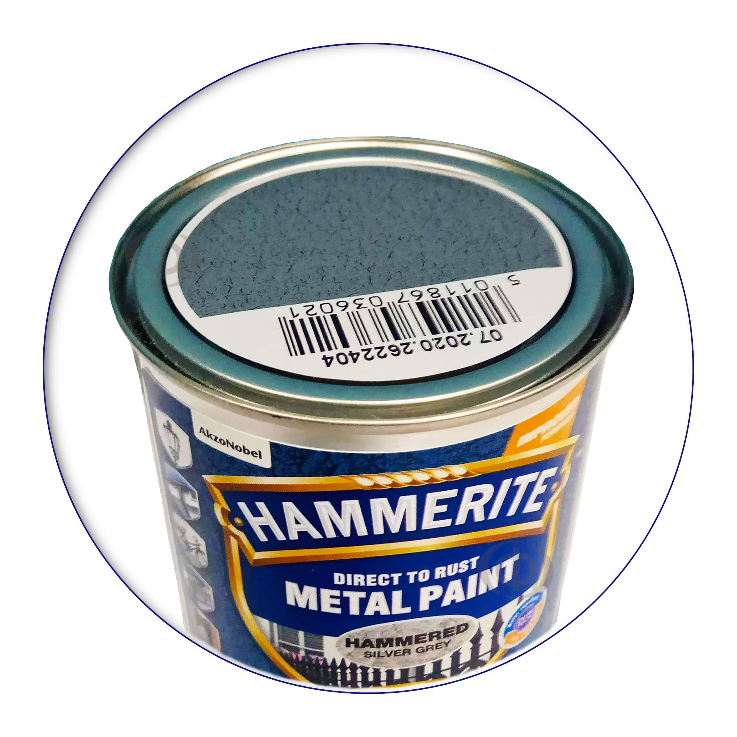 Фарба молоткова 3 в 1 по металу Hammerite Metal Paint Hammered захисна, сріблясто-сіра, 0.25 л 2
