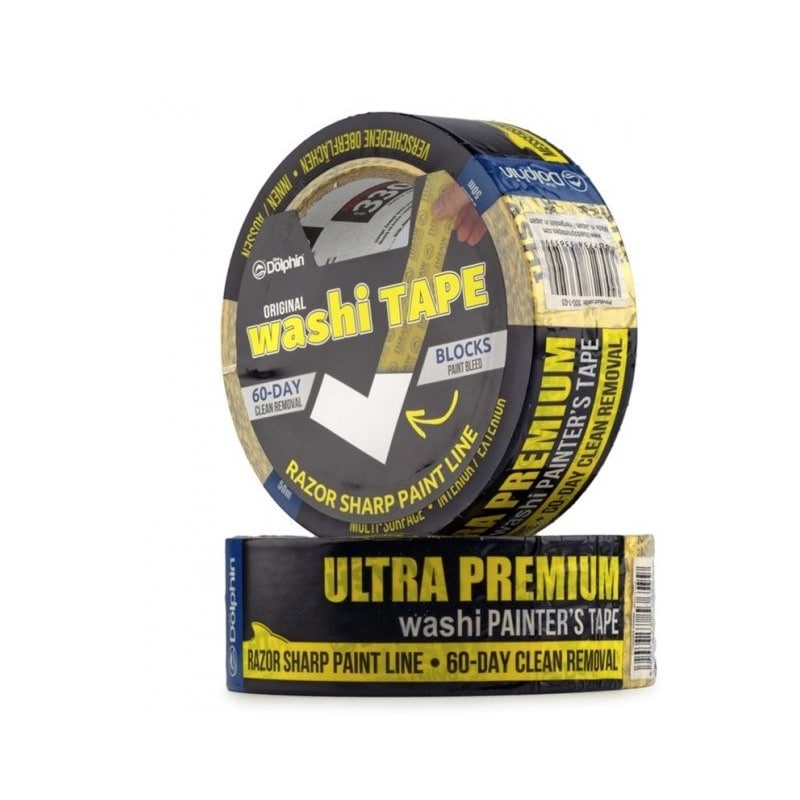 Профессиональная малярная лента (скотч) Blue Dolphin WASHI-XF7, Ultra Premium, 38мм х 50м, желтая (0300-01-03)  - shlifarb.com.ua 2 Профессиональная малярная лента (скотч) Blue Dolphin WASHI-XF7, Ultra Premium, 38мм х 50м, желтая (0300-01-03) 2