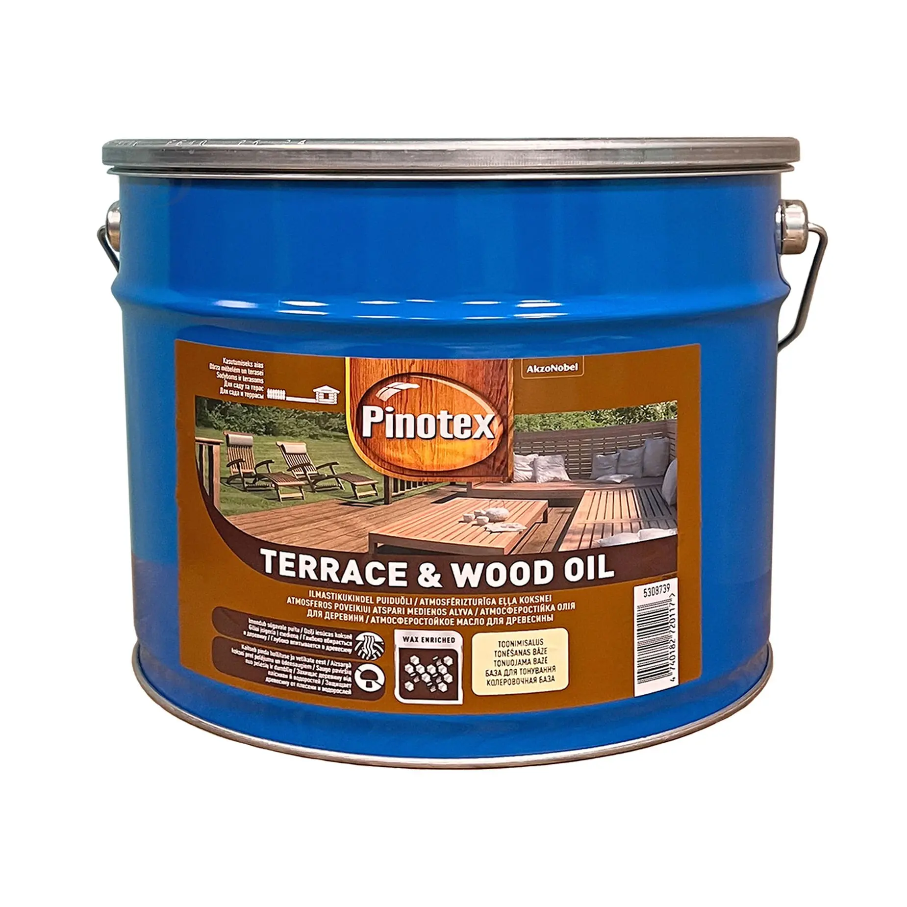 Олія для обробки дерева Pinotex Terrace & Wood Oil атмосферостійка, безбарвна, BC, 10 л 3 Олія для обробки дерева Pinotex Terrace & Wood Oil атмосферостійка, безбарвна, BC, 10 л 3