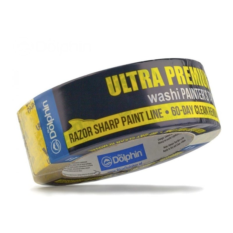 Профессиональная малярная лента (скотч) Blue Dolphin WASHI-XF7, Ultra Premium, 38мм х 50м, желтая (0300-01-03)  - shlifarb.com.ua 4 Профессиональная малярная лента (скотч) Blue Dolphin WASHI-XF7, Ultra Premium, 38мм х 50м, желтая (0300-01-03) 4