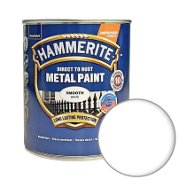 Гладка фарба 3 в 1 по металу Hammerite Metal Paint Smooth захисна, біла RAL 9016, 0.75 л