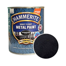 Фарба молоткова 3 в 1 по металу Hammerite Metal Paint Hammered захисна, чорна, 0.75 л