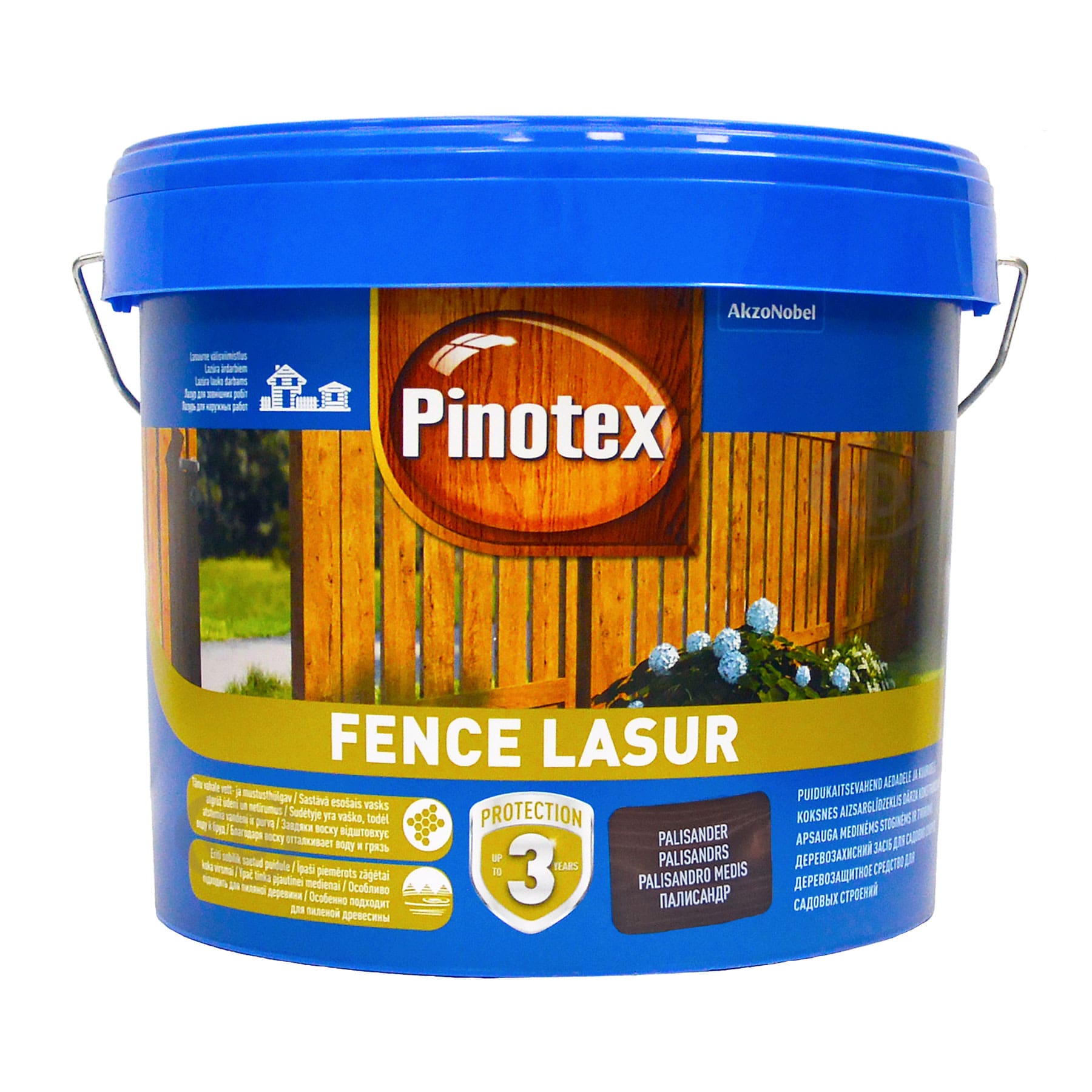 Пропитка лазурная для дерева Pinotex Fence Lasur с декоративым эффектом, палисандр, 10 л  - shlifarb.com.ua 3 Пропитка лазурная для дерева Pinotex Fence Lasur с декоративым эффектом, палисандр, 10 л 3