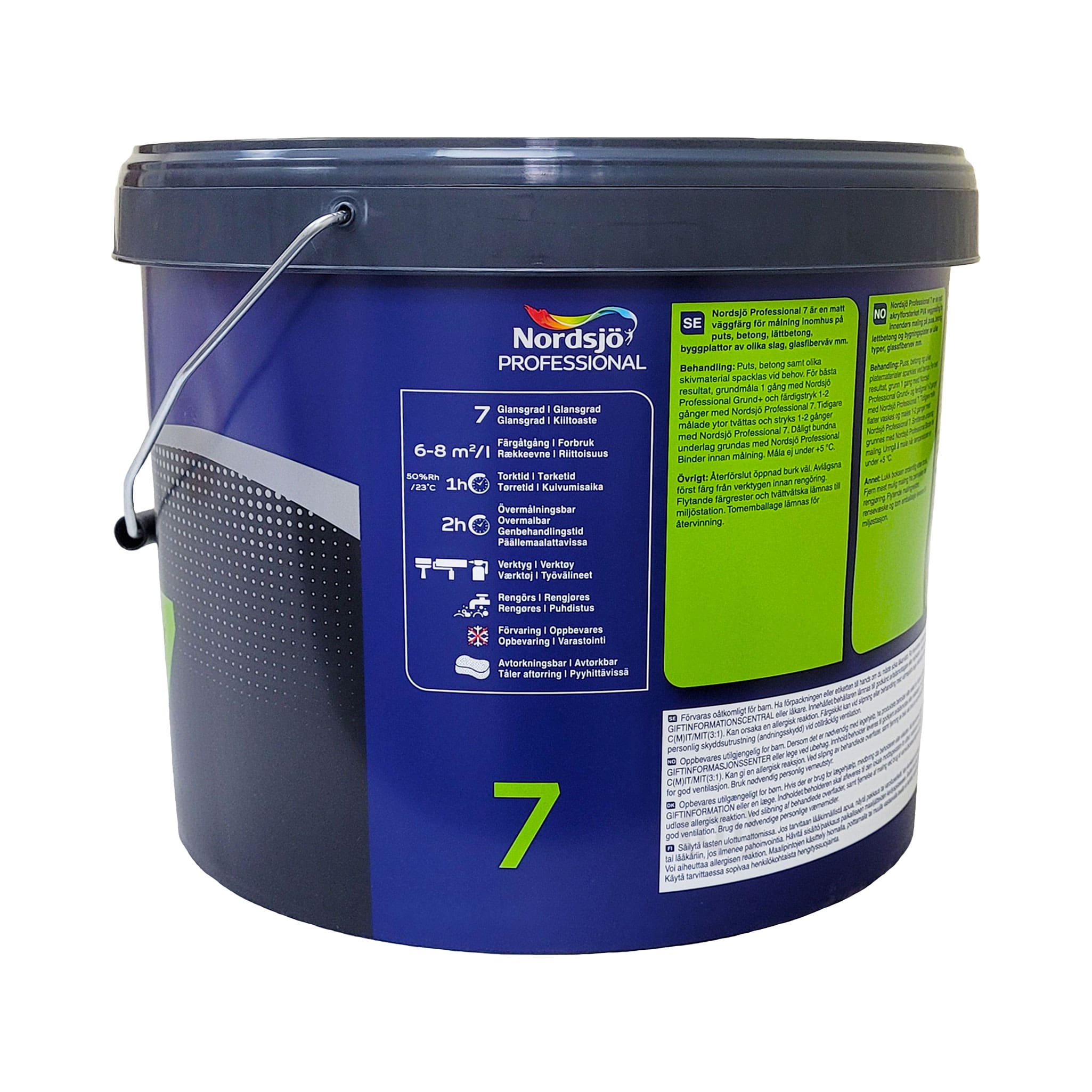 Латексная краска Sadolin Professional 7 Svart для стен и потолка, черная, 10 л  - shlifarb.com.ua 3 Латексная краска Sadolin Professional 7 Svart для стен и потолка, черная, 10 л 3