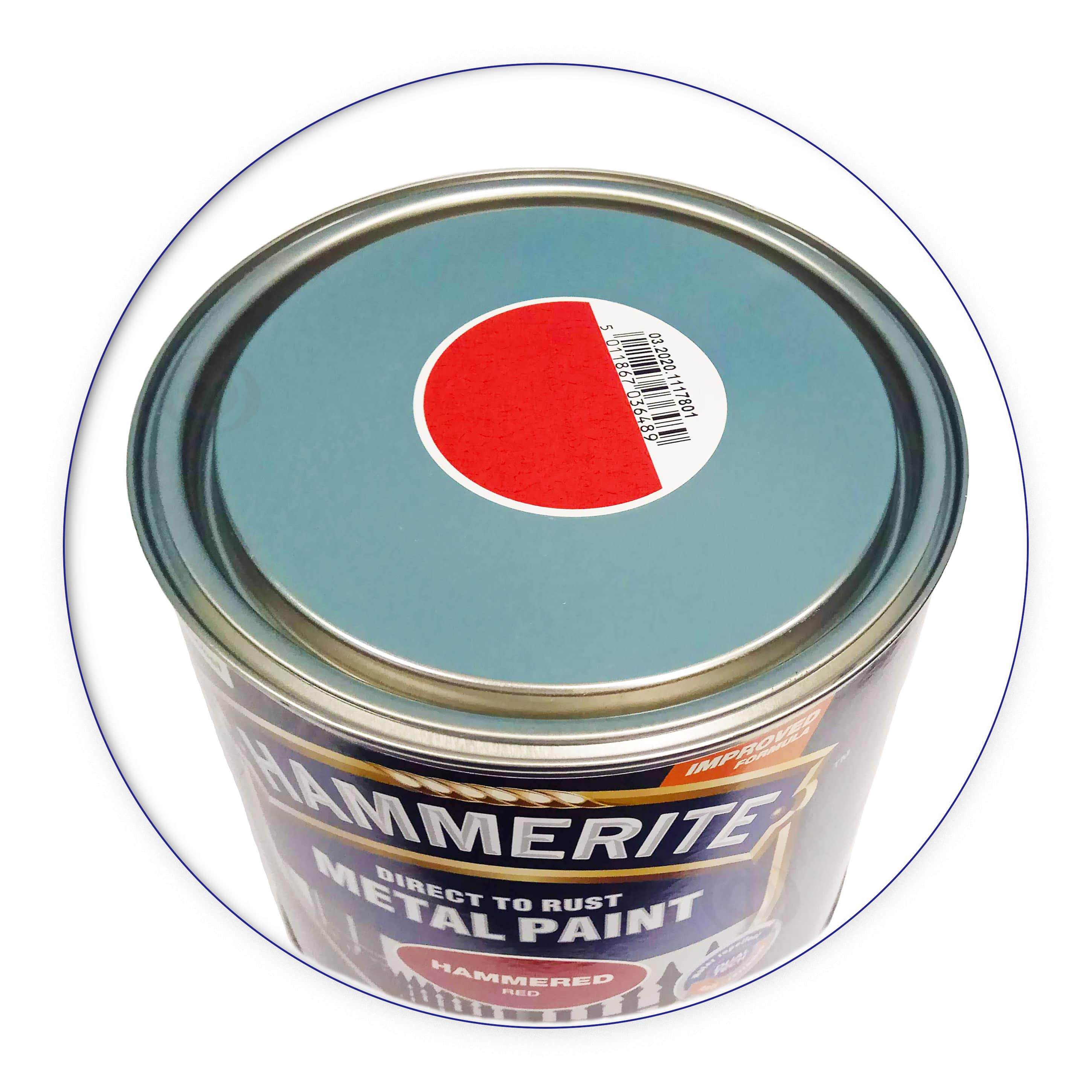 Краска молотковая 3 в 1 по металлу Hammerite Metal Paint Hammered защитная, красная, 2.5 л 2