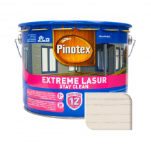 Пропитка лазурная для дерева Pinotex Extreme Lasur самоочищающаяся, снег, 10 л