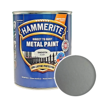 Гладка фарба 3 в 1 по металу Hammerite Metal Paint Smooth захисна, срібляста, 0.75 л