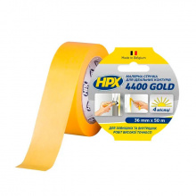 Дизайнерская малярная лента (скотч) для идеальных контуров HPX 4400 Gold, 36мм х 50м, желтая (FP3850)