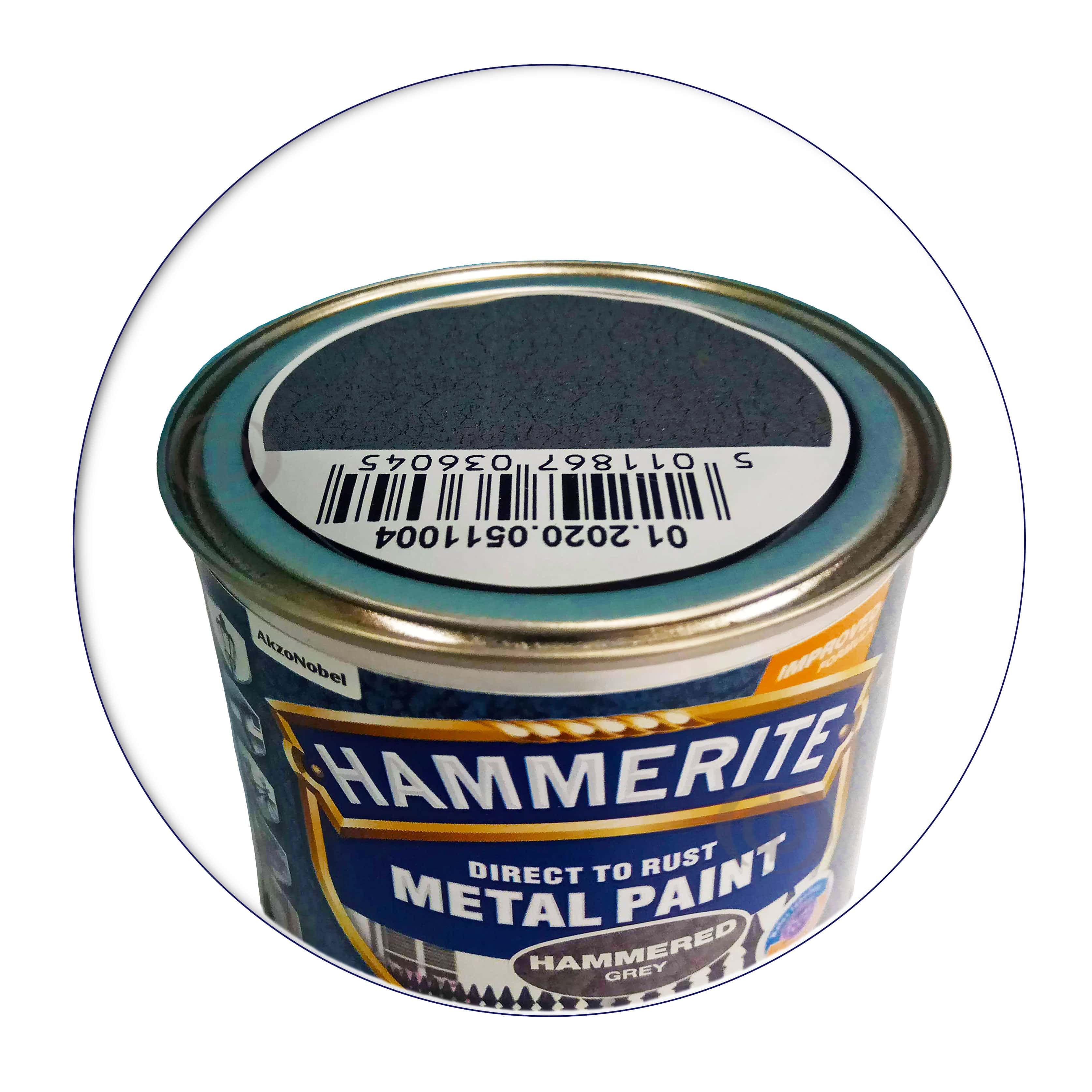Краска молотковая 3 в 1 по металлу Hammerite Metal Paint Hammered защитная, серая, 0.25 л  - shlifarb.com.ua 2 Краска молотковая 3 в 1 по металлу Hammerite Metal Paint Hammered защитная, серая, 0.25 л 2