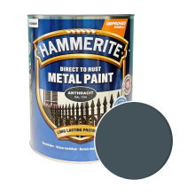Гладкая краска 3 в 1 по металлу Hammerite Metal Paint Smooth защитная, антрацит RAL 7016, 5 л