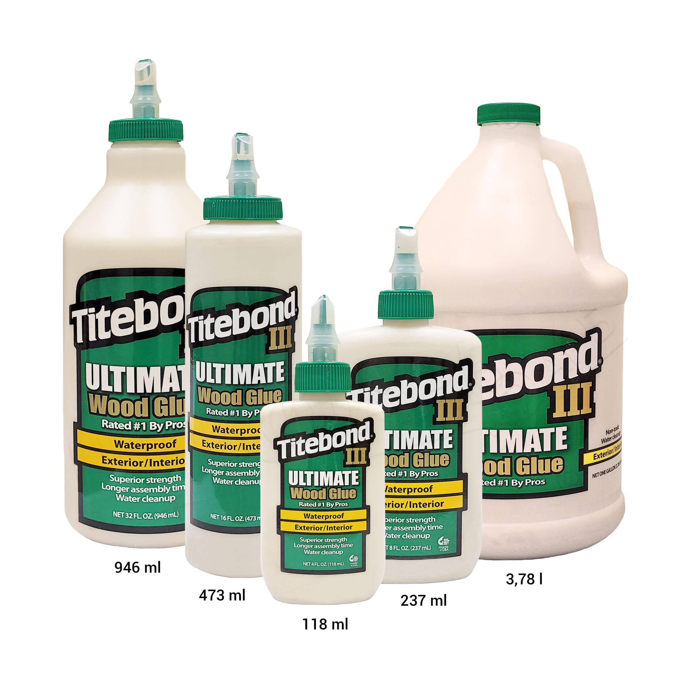 Універсальний ПВА клей для дерева Titebond III Ultimate Wood Glue D4, світло-коричневий, 237 мл (1413) 2