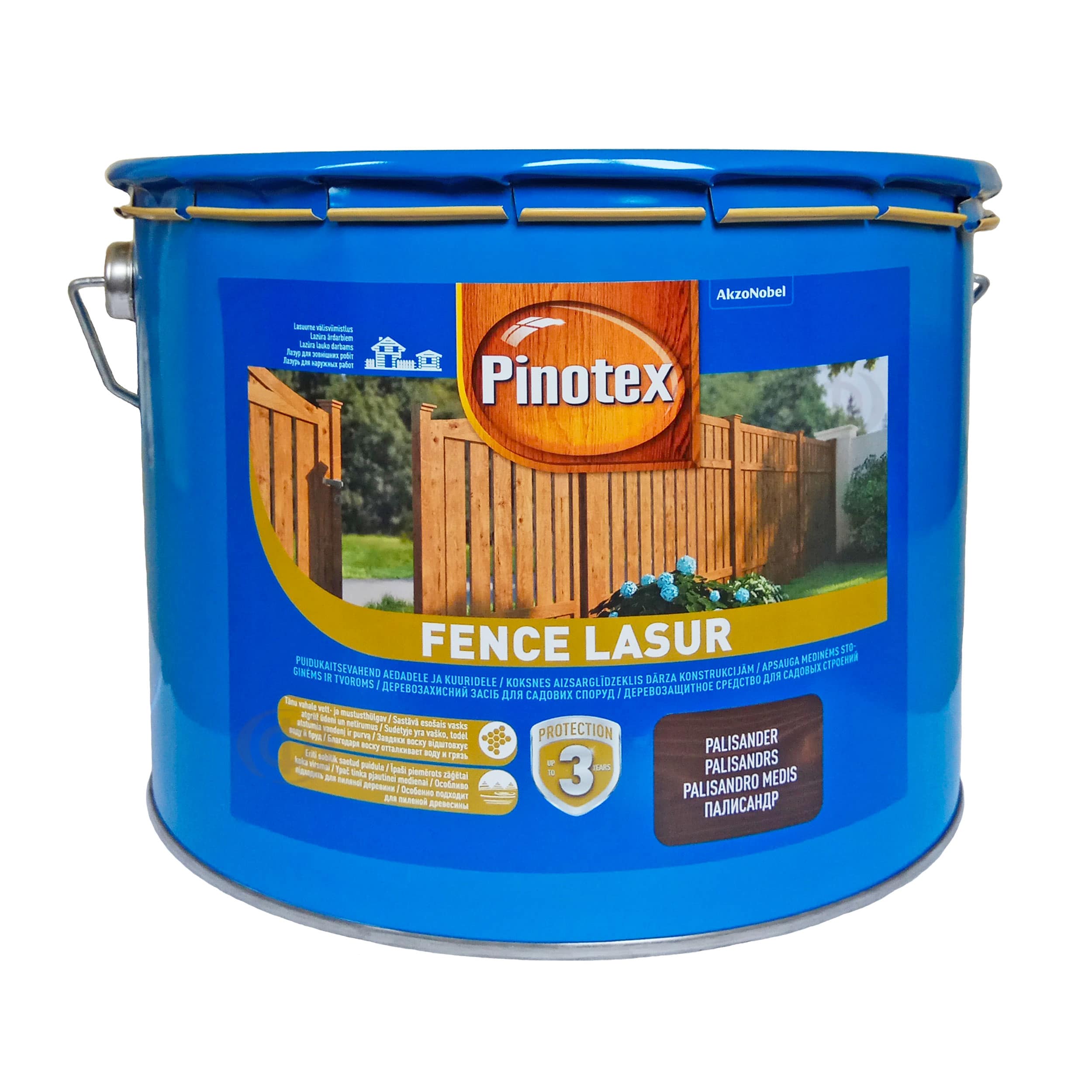 Пропитка лазурная для дерева Pinotex Fence Lasur с декоративым эффектом, палисандр, 10 л  - shlifarb.com.ua 2 Пропитка лазурная для дерева Pinotex Fence Lasur с декоративым эффектом, палисандр, 10 л 2