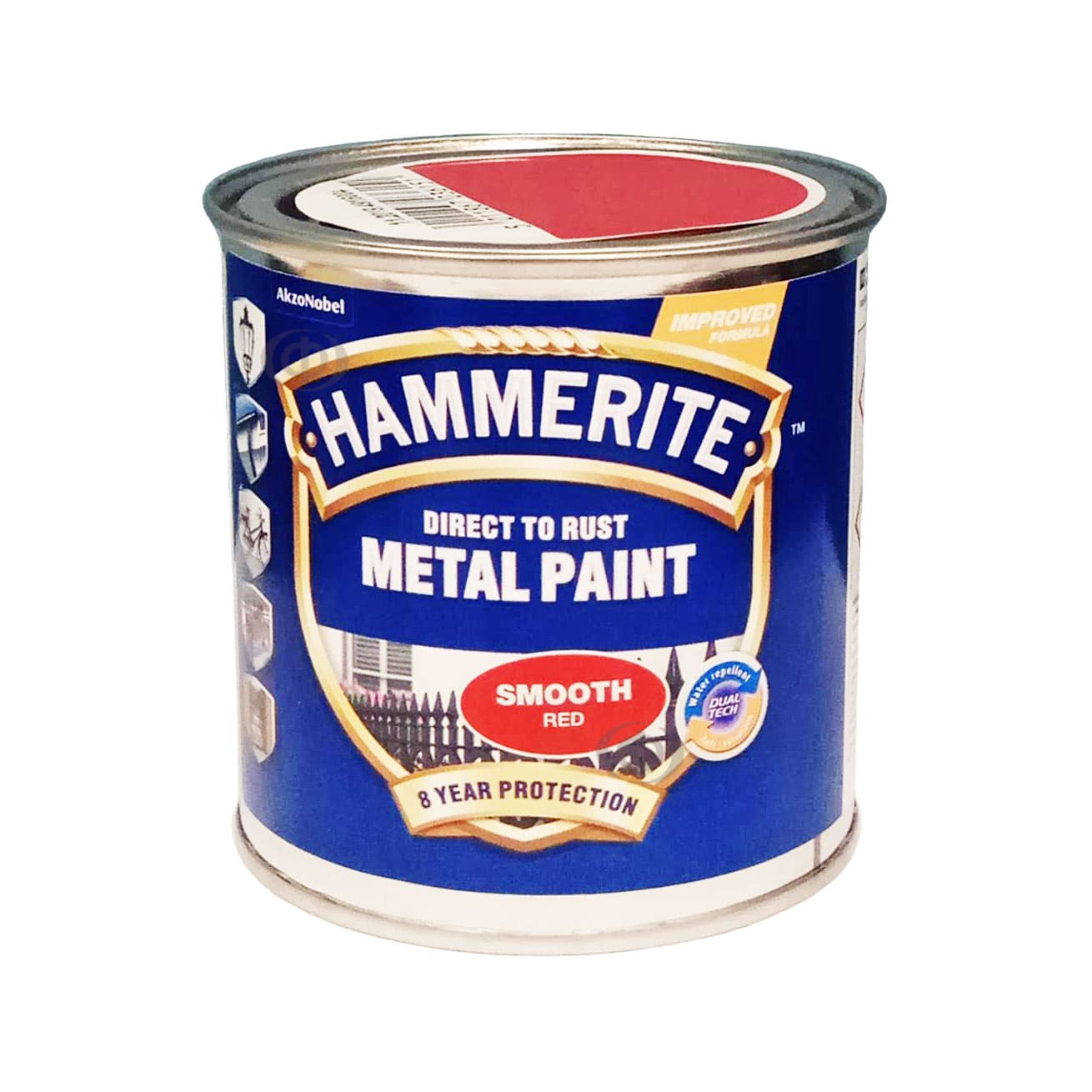 Гладкая краска 3 в 1 по металлу Hammerite Metal Paint Smooth защитная, красная RAL 3000, 0.25 л 3