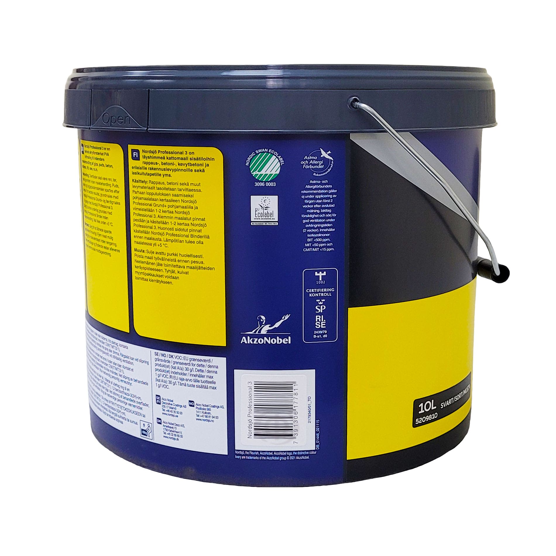 Латексна фарба Sadolin Professional 3 Svart для стін та стелі, чорна, 10 л 2 Латексна фарба Sadolin Professional 3 Svart для стін та стелі, чорна, 10 л 2