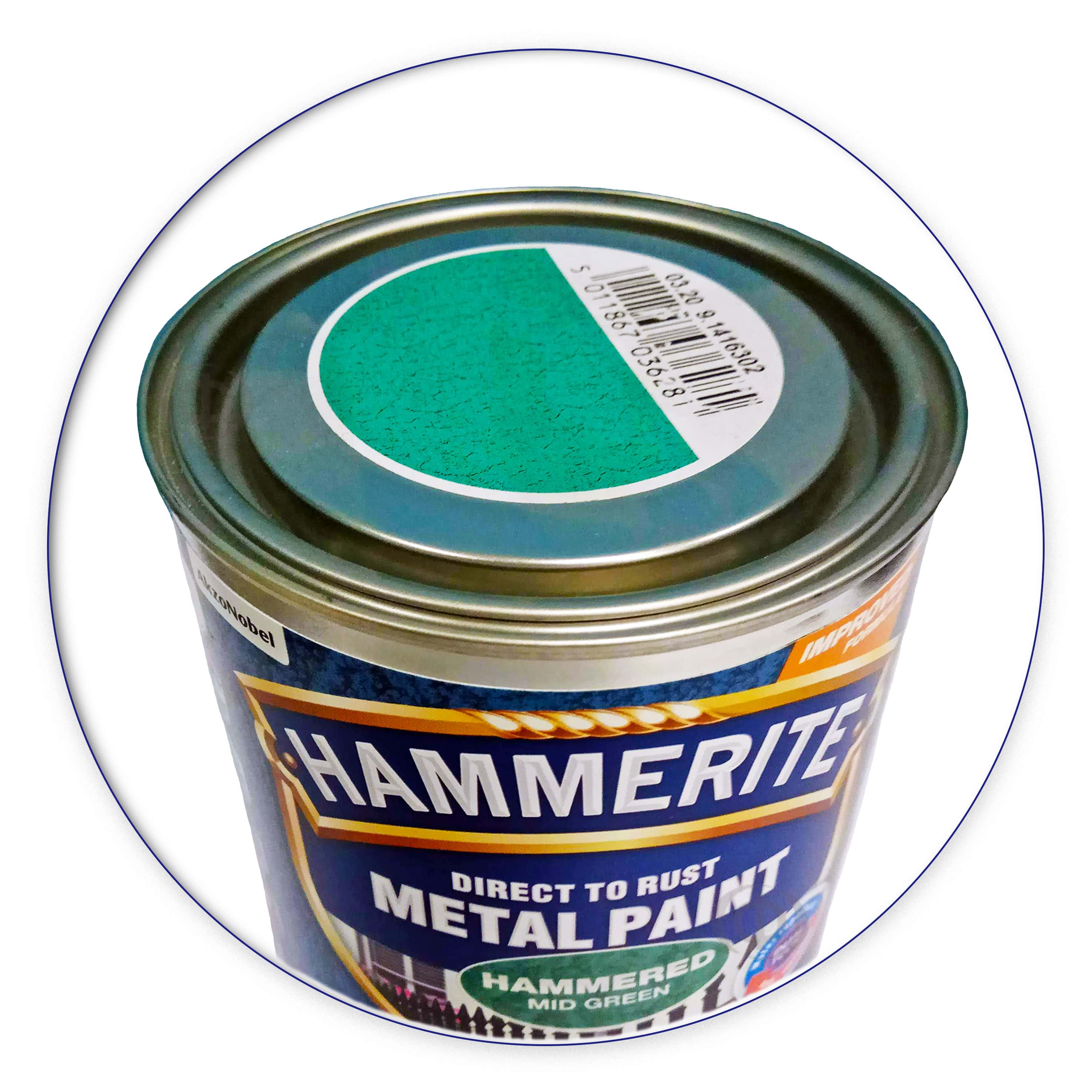 Фарба молоткова 3 в 1 по металу Hammerite Metal Paint Hammered захисна, зелена, 0.75 л 2