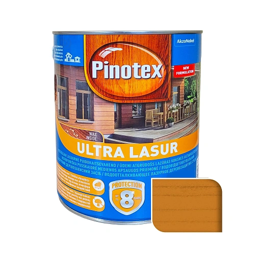Просочення для дерева Pinotex Ultra Lasur з декоративним ефектом, калужниця, 3 л Просочення для дерева Pinotex Ultra Lasur з декоративним ефектом, калужниця, 3 л