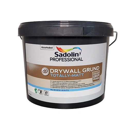 Ґрунтувальна фарба на водній основі Sadolin Professional Drywall Grund для стін та стелі, біла, BW, 2.5 л 