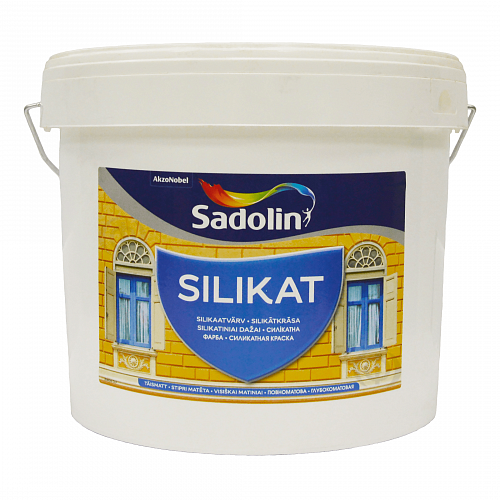 Фасадна силікатна фарба Sadolin Silikat для цегли та бетону, біла, BW, 10 л Фасадна силікатна фарба Sadolin Silikat для цегли та бетону, біла, BW, 10 л