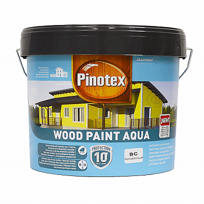 Фарба для дерева Pinotex Wood Paint Aqua, атмосферостійка, безбарвна, BC, 8.37 л Фарба для дерева Pinotex Wood Paint Aqua, атмосферостійка, безбарвна, BC, 8.37 л