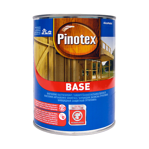 Грунтовка для дерева Pinotex Base биоцидная, бесцветная, 1 л - shlifarb.com.ua Грунтовка для дерева Pinotex Base биоцидная, бесцветная, 1 л