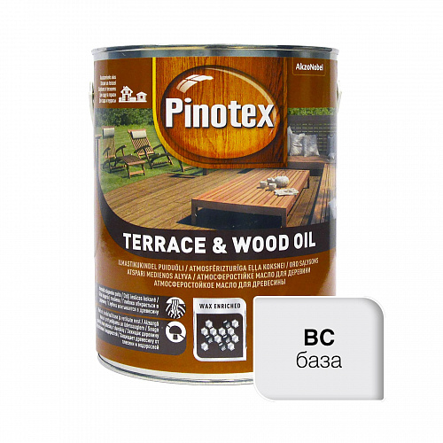Олія для обробки дерева Pinotex Terrace & Wood Oil атмосферостійка, безбарвна, BC, 3 л  Олія для обробки дерева Pinotex Terrace & Wood Oil атмосферостійка, безбарвна, BC, 3 л