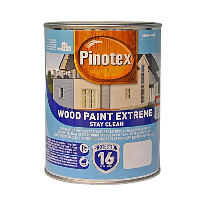 Краска для дерева Pinotex Wood Paint Extreme самоочищающаяся, белая, BW, 1 л