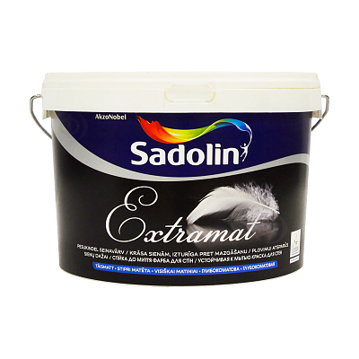 Акриловая краска Sadolin Extramat для стен и потолка, белая, BW, 2.5 л - shlifarb.com.ua Акриловая краска Sadolin Extramat для стен и потолка, белая, BW, 2.5 л